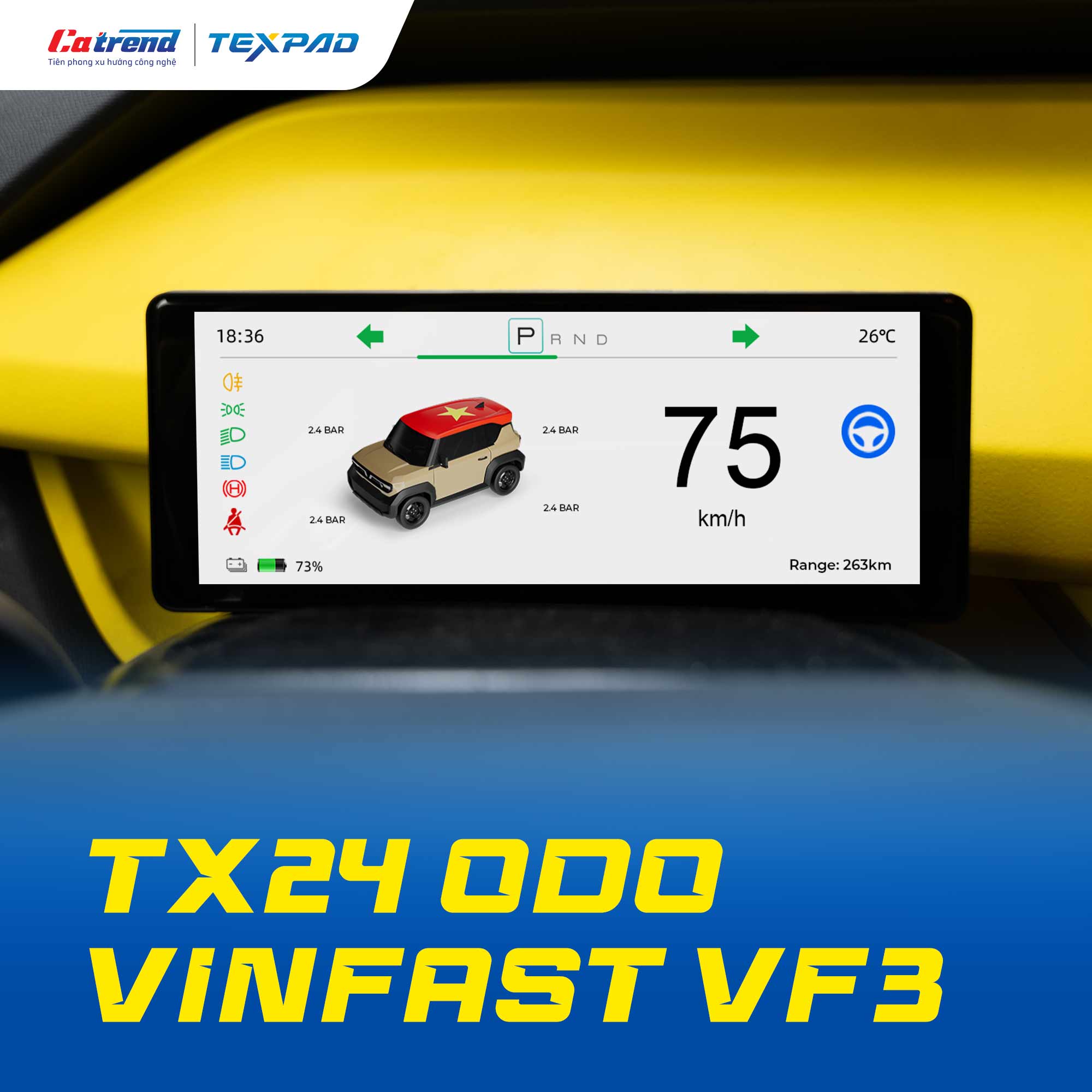 Màn hình Texpad TX24 ODO VinFast VF3 Plus