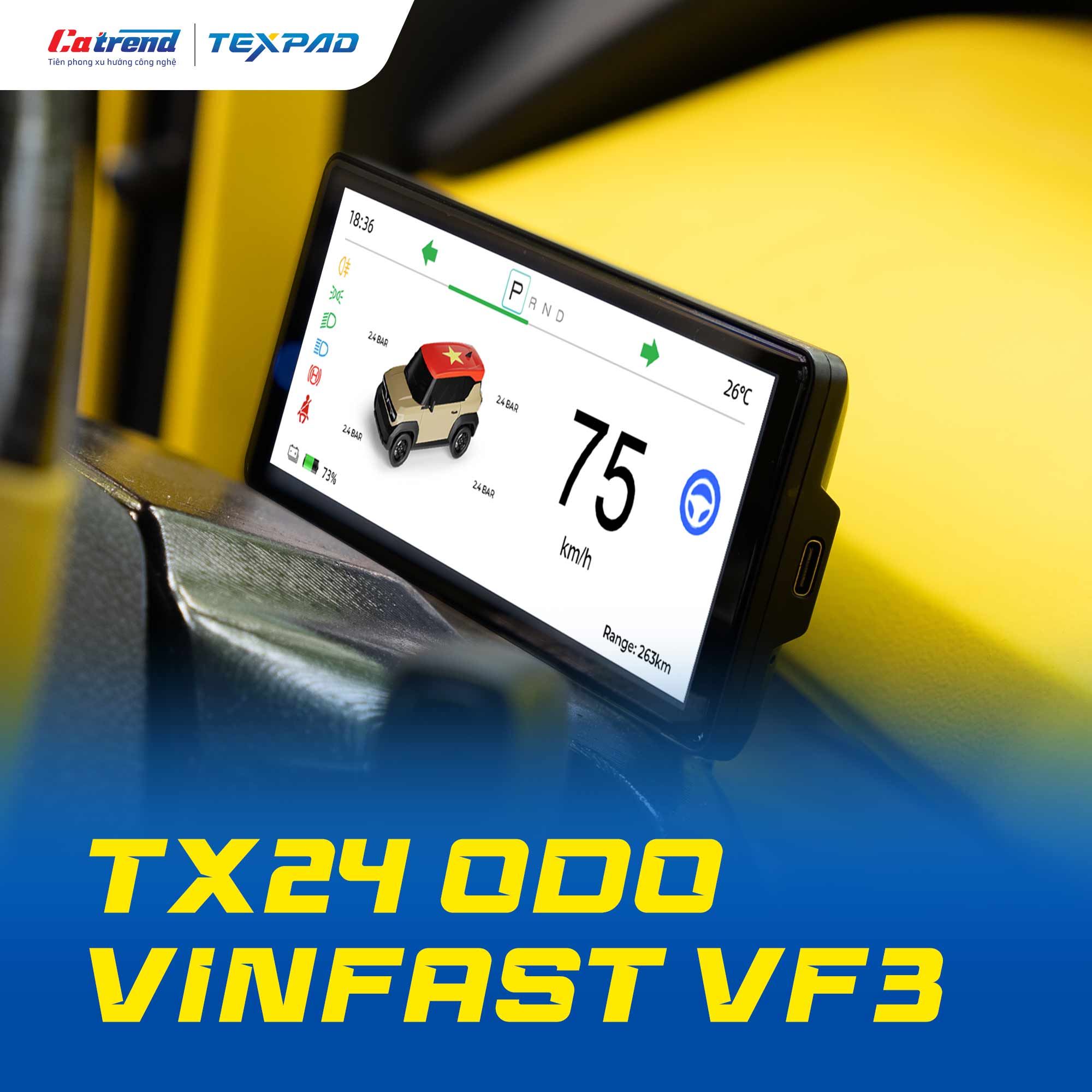Màn hình Texpad TX24 ODO VinFast VF3 Plus
