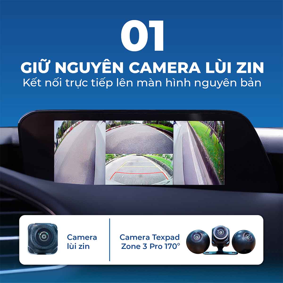 Camera 3 mắt Texpad Zone 3 Pro Mazda 3