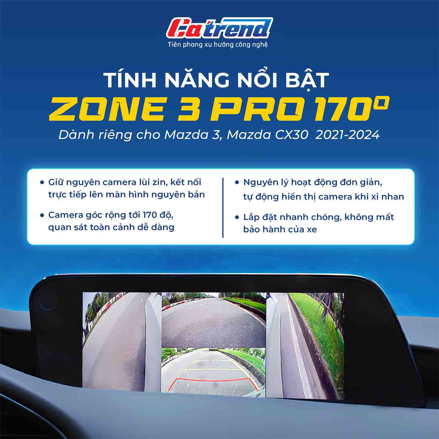Camera 3 mắt Texpad Zone 3 Pro Mazda 3