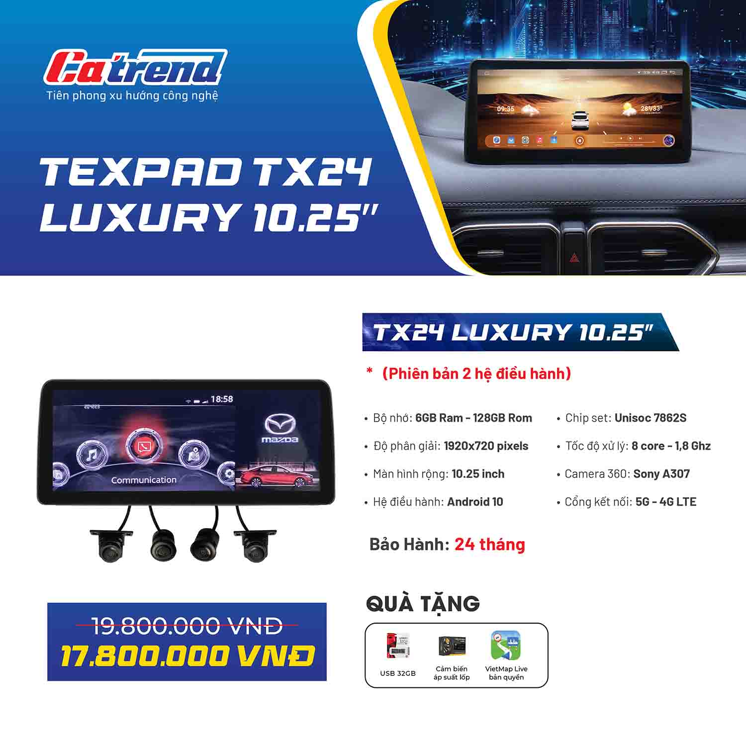 Màn hình Texpad TX24 Luxury 10.25 inch