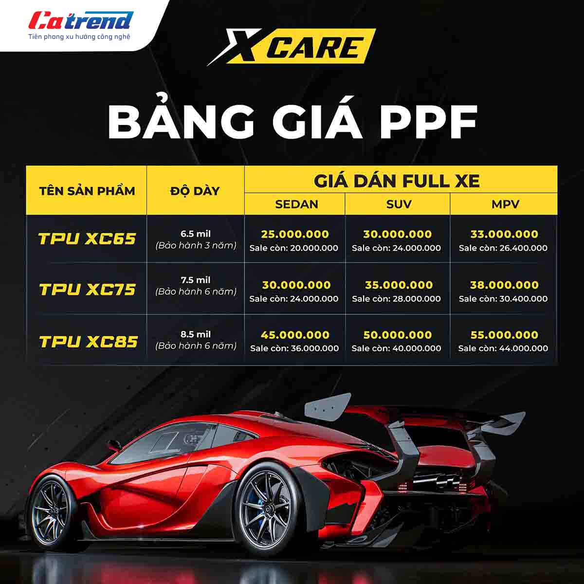 Phim PPF X-Care cho ô tô