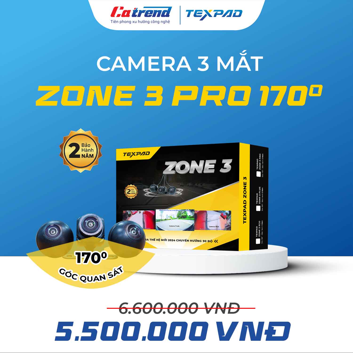 Camera 3 mắt Texpad Zone 3 Pro