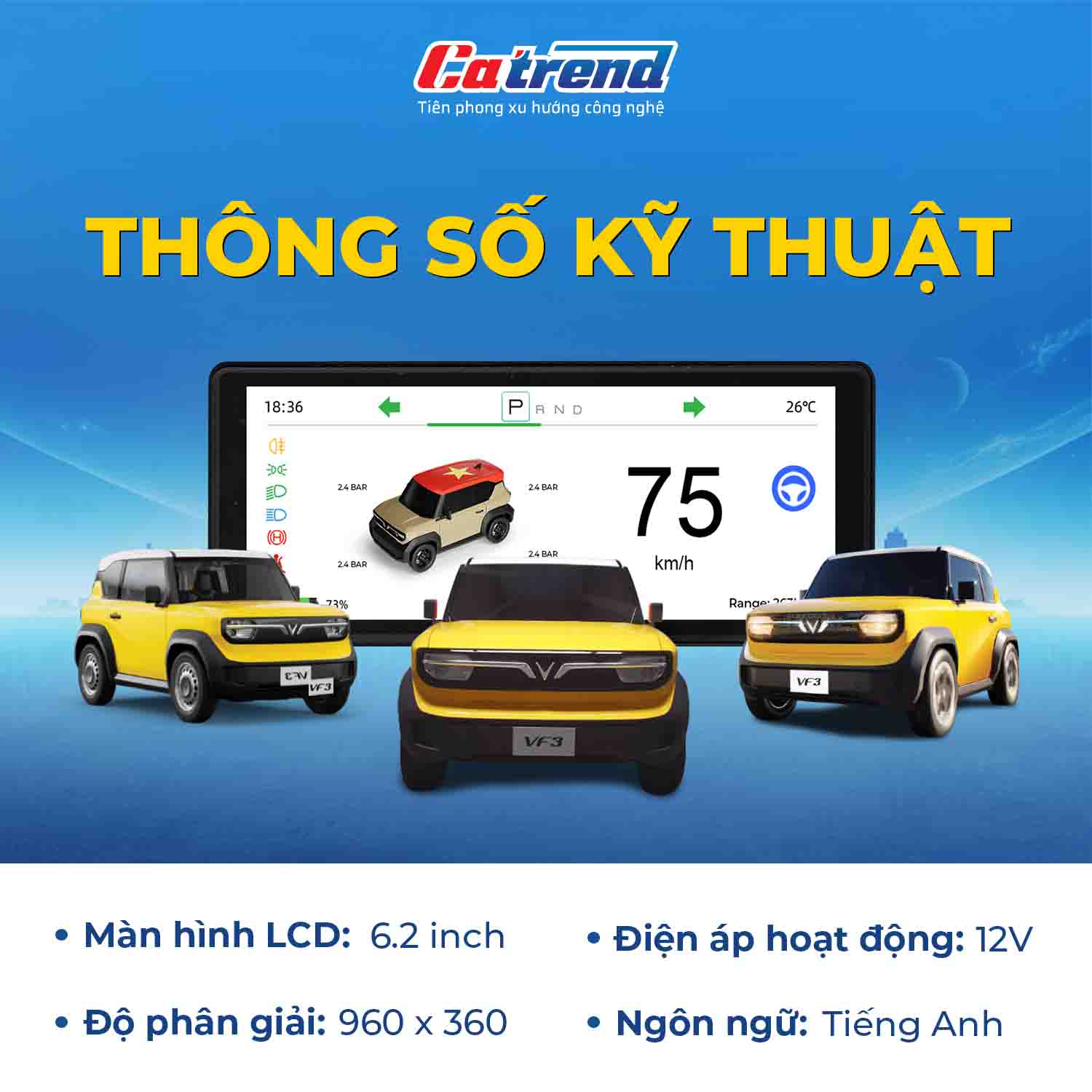 Màn hình Texpad TX24 ODO VinFast VF3 Plus