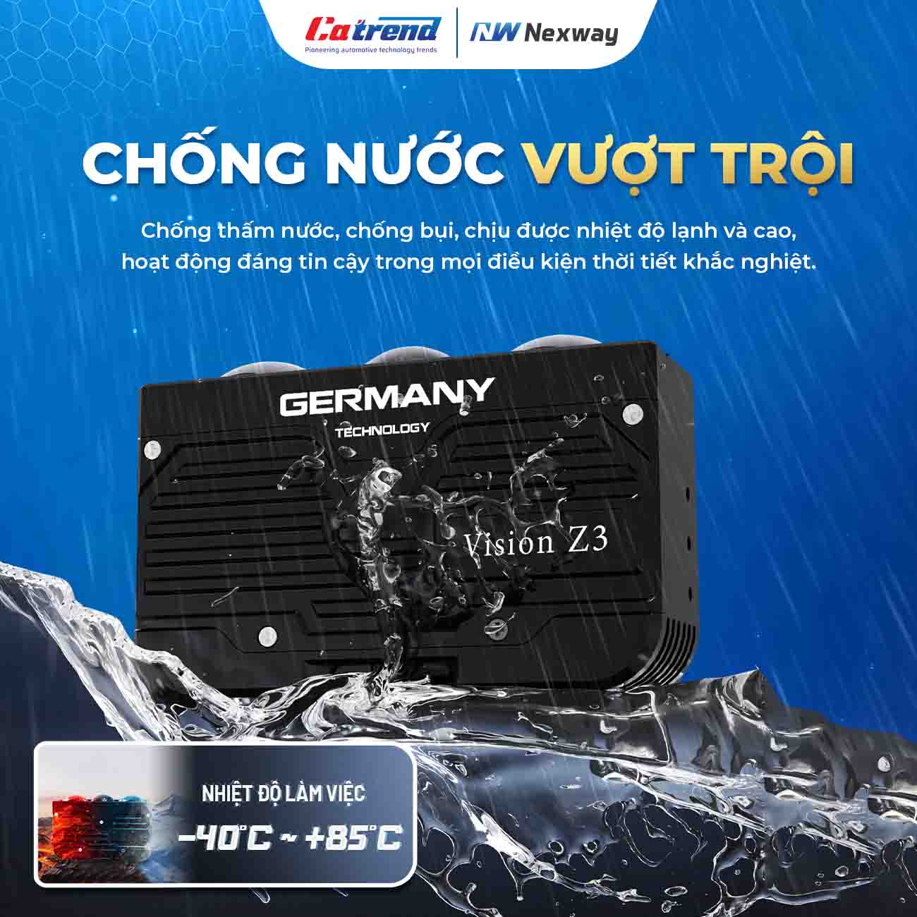 Nexway Vision Z3 – Đèn trợ sáng ô tô xuyên mưa, chiếu sáng mạnh mẽ ban đêm