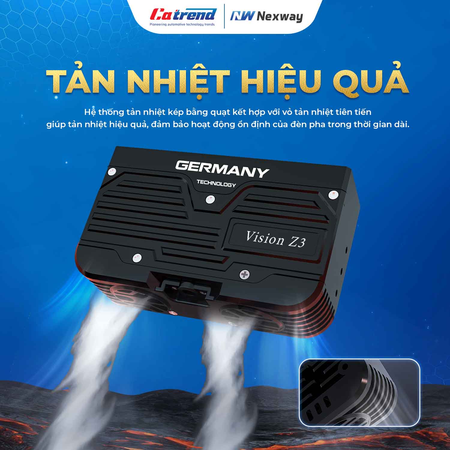 Nexway Vision Z3 – Đèn trợ sáng ô tô xuyên mưa, chiếu sáng mạnh mẽ ban đêm